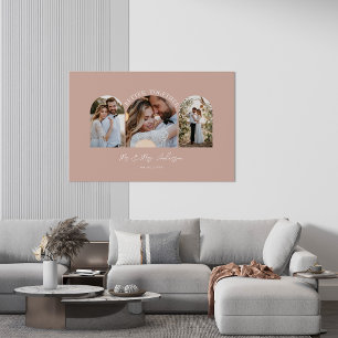 Natural cream arch multi photo wedding gift decor