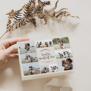 Natural cream multi photo mum typography modern card