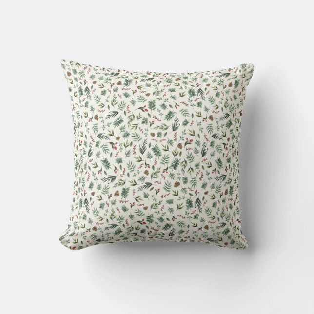 Natural Cream Nature Christmas Cushion (Front)