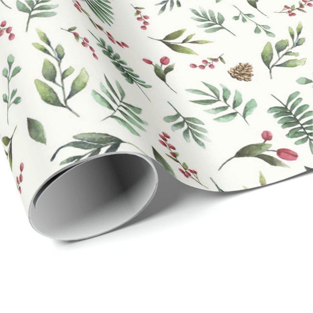 Natural Cream Nature Christmas Wrapping Paper (Roll Corner)