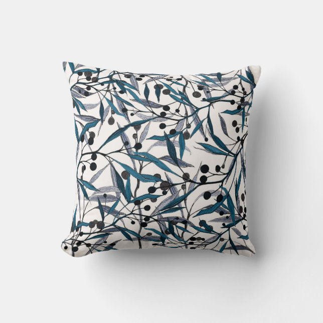 Natural Curves Floral Hand Drawn Cushion (Front)