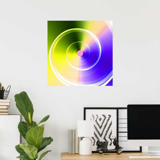 Natural Cycle Psychedelic Hypnotic Swirl Vortex  Poster (Home Office)