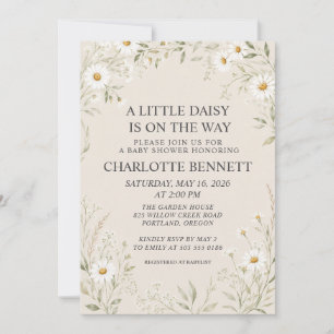 Natural Daisy Baby Shower Invitation