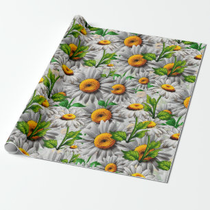 Natural Daisy Flower Floral Cottagecore Wrapping Paper