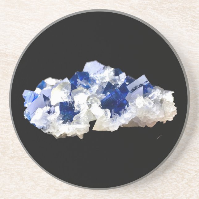 Natural Deep Blue Fluorite Sandstone Coaster (Front)