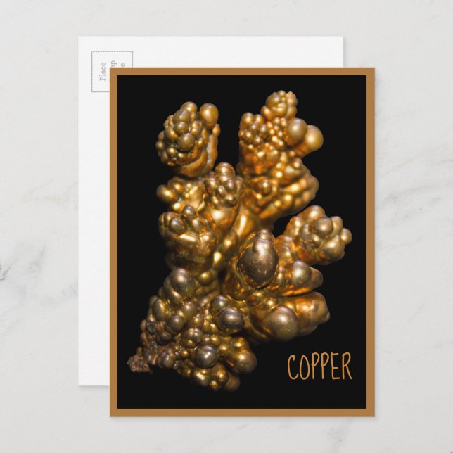 Natural Dendritic Copper Mineral Rock Photography Postcard (Front/Back)
