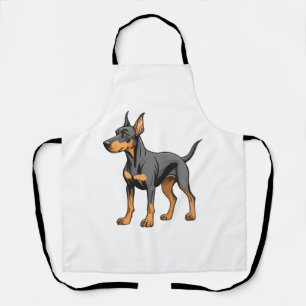 Natural Ear Doberman Art Print Classic T-Shirt Apron