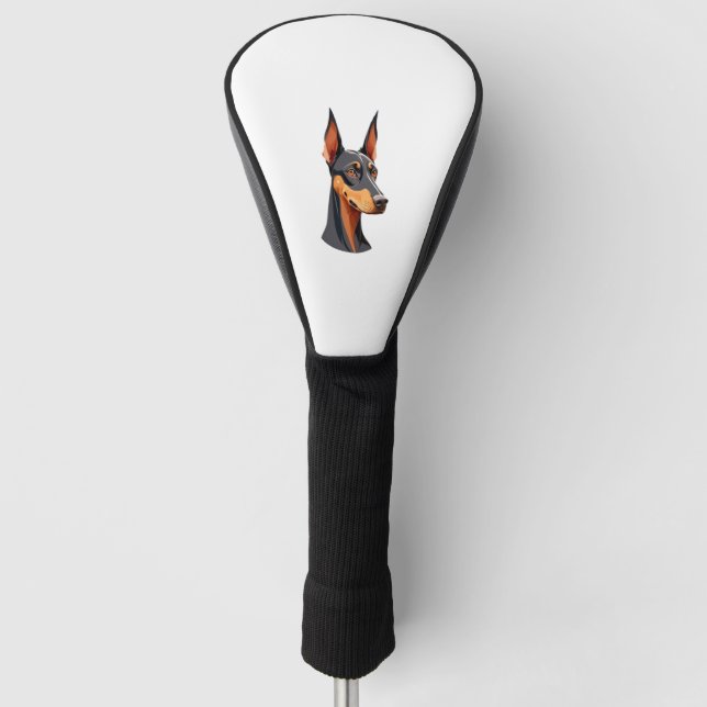 Natural Ear Doberman   Golf Head Cover (Front)