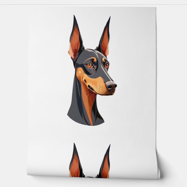 Natural Ear Doberman   Wallpaper (Unrolling)