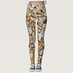 Natural Earth Tone Gravel and Stone Texture Leggings