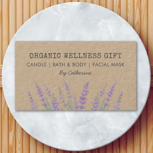Natural Eco Organic Lavender Watercolor Floral Business Card
