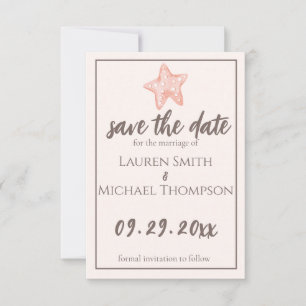 Natural Elegant Beach Seas Flat Save The Date Card