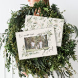 Natural elegant botanical photo simple Christmas Holiday Card<br><div class="desc">Natural elegant botanical photo simple joyful script Christmas card design.</div>