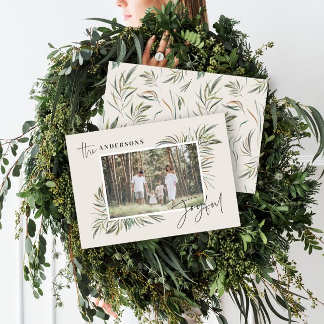 Natural elegant botanical photo simple Christmas Holiday Card (Creator Uploaded)