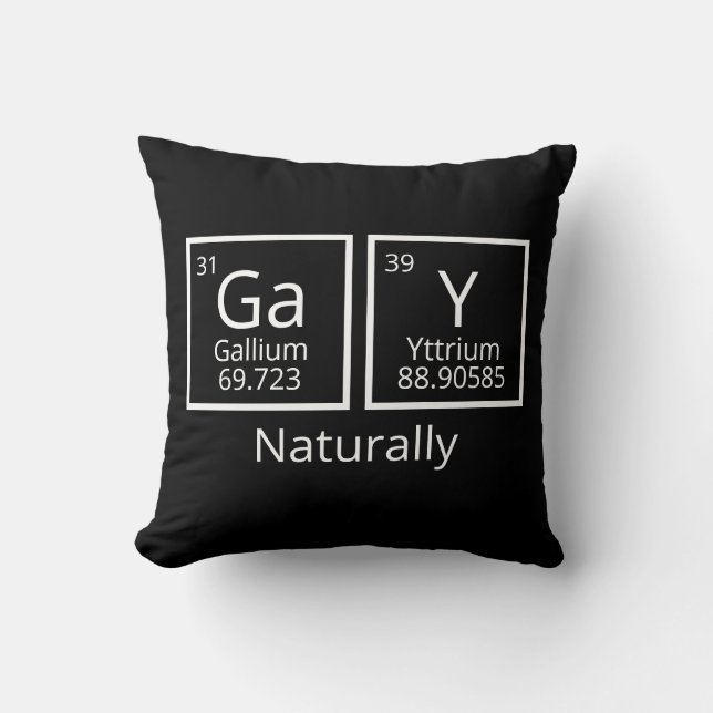 Natural Elements LGBT Gay Pride Periodic Table Cushion (Front)