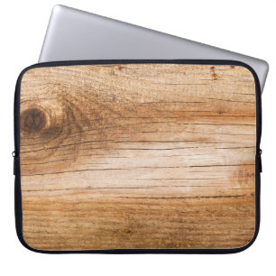 Natural fir wood: textured surface laptop sleeve