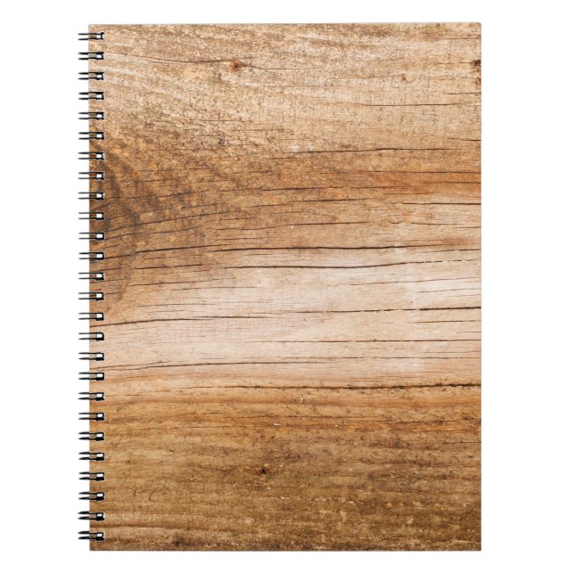 Natural fir wood: textured surface notebook (Front)