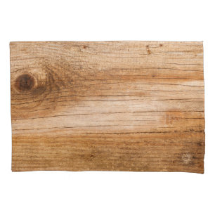 Natural fir wood: textured surface pillowcase