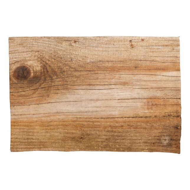 Natural fir wood: textured surface pillowcase (Front)