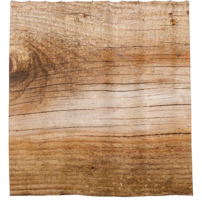Natural fir wood: textured surface shower curtain (Front)