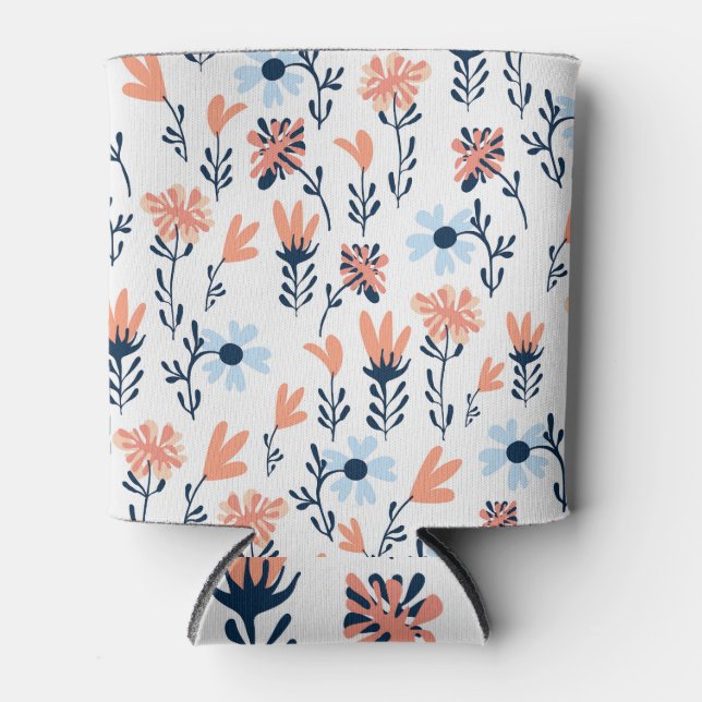 Natural floral, abstract seamless design. can cooler (Front)