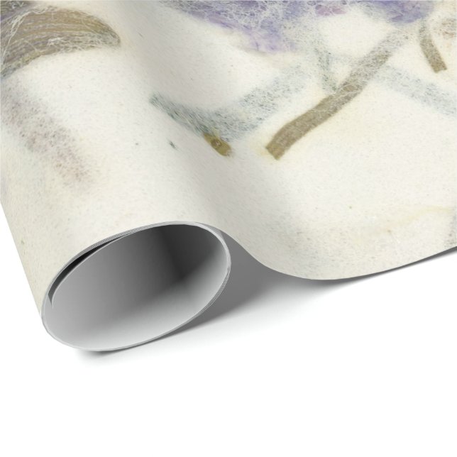 Natural Floral Grass Mint Earth Iris Mulberry Ivoy Wrapping Paper (Roll Corner)