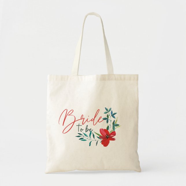 Natural Floral Pattern Tote Bag (Front)