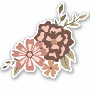 Natural Floral Peach Motif Flowering Vines