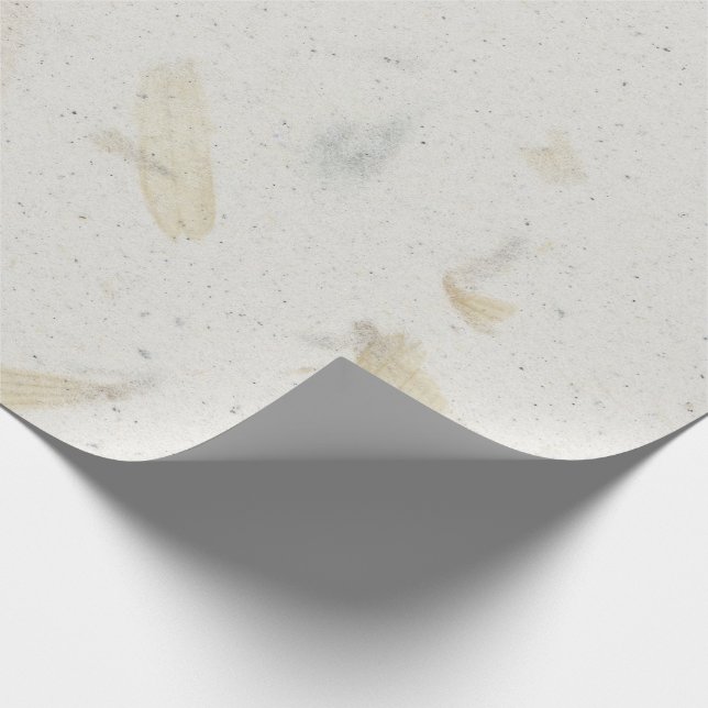 Natural Floral Petals Ivory Creamy Herbs Mulberry Wrapping Paper (Corner)