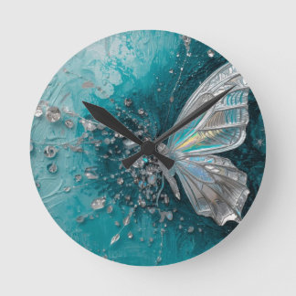 Natural Floral Texture – Artistic Flowers Illustra Round Clock