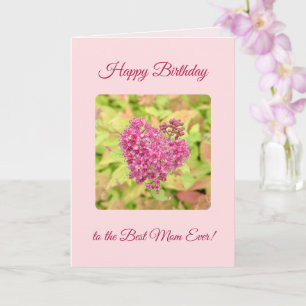 Natural Flower Heart - Happy Birthday Mum pink. Card