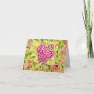Natural Flower Heart - pierced by arrow. Thank You Card