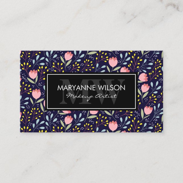 Natural Flower Illustrations Appointment Card (Front)