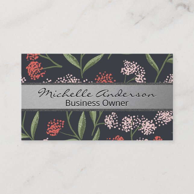Natural Flower Illustrations Business Card (Front)