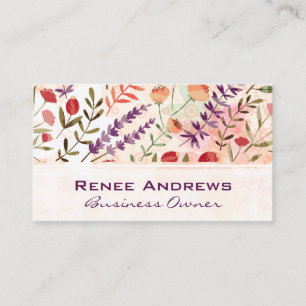 Natural Flower Illustrations Business Card