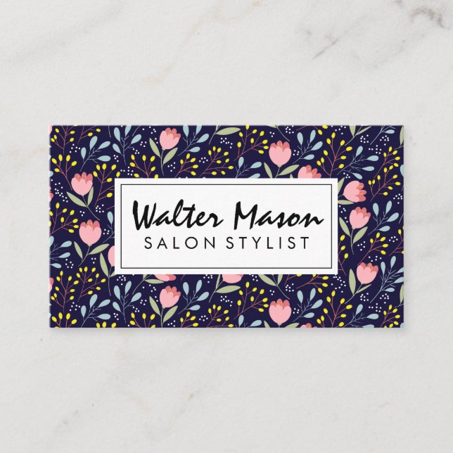Natural Flower Illustrations Business Card (Front)