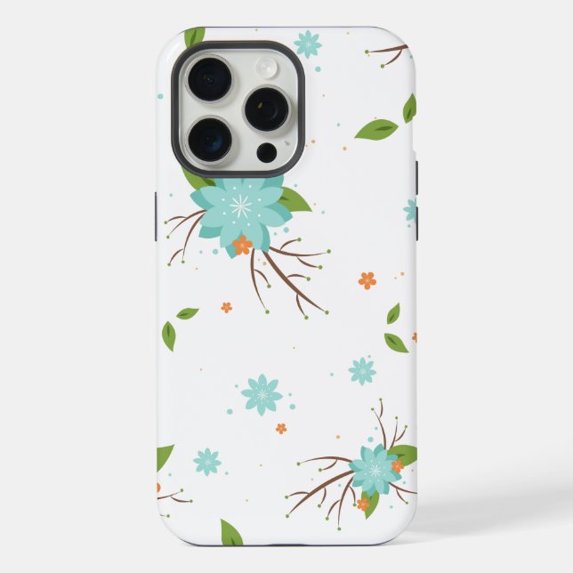 Natural Flower Seamless Pattern iPhone Case (Back)