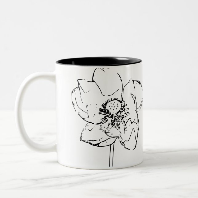Natural Flower Two-Tone Coffee Mug (Left)