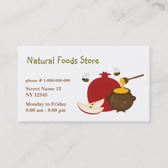 Natural Food Store Business Card (Front)