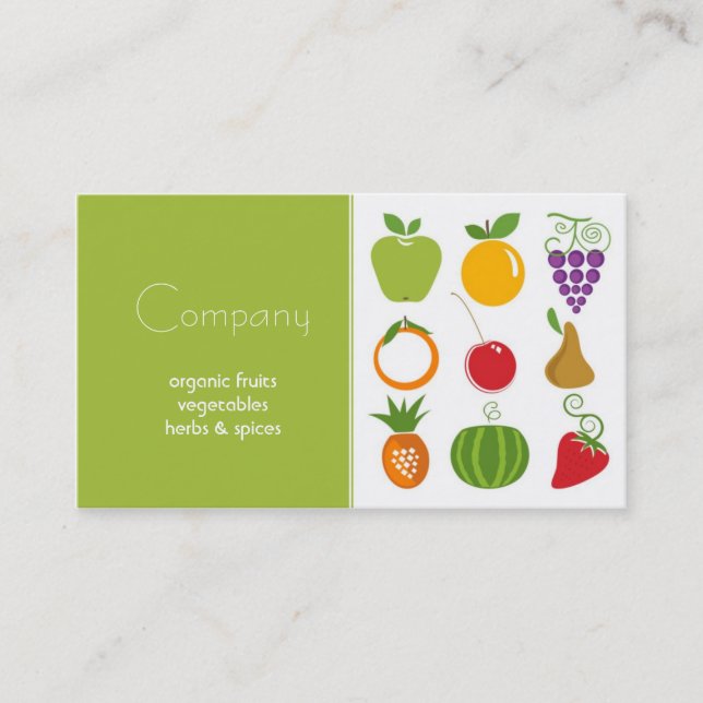 Natural Food Store Business Card (Front)