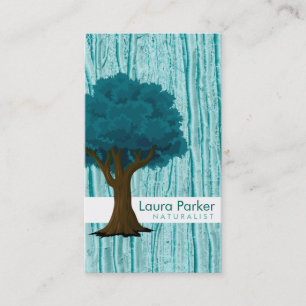 Natural Forest Teal Tree Care Landscape Lawn Business Card