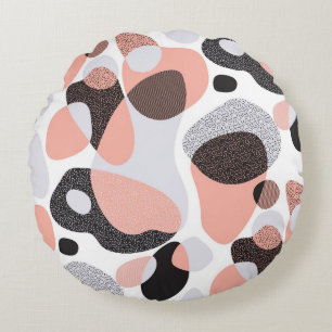 Natural Forms: Geometric Seamless Texture. Round Cushion