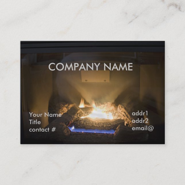 natural gas fire logs business card (Front)