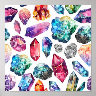 Natural Gemstone Pattern Poster