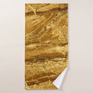 Natural gold marble tiles pattern bath towel
