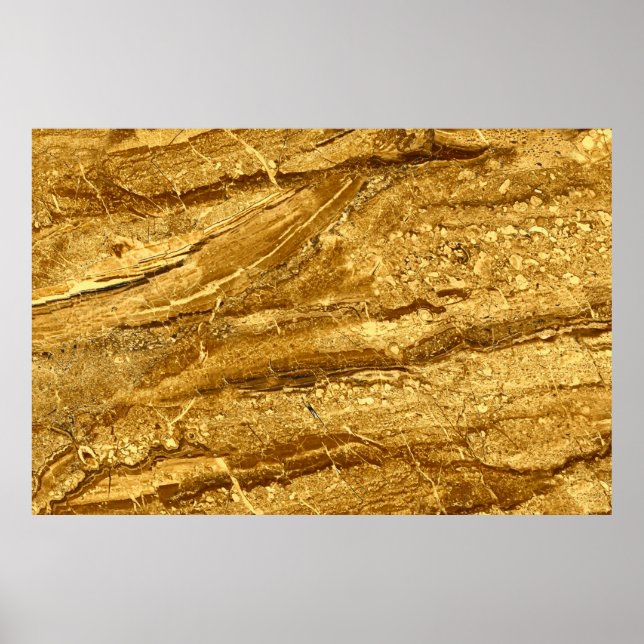 Natural gold marble tiles pattern poster (Front)