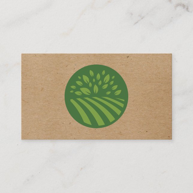 Natural Green Icon Business Card (Front)