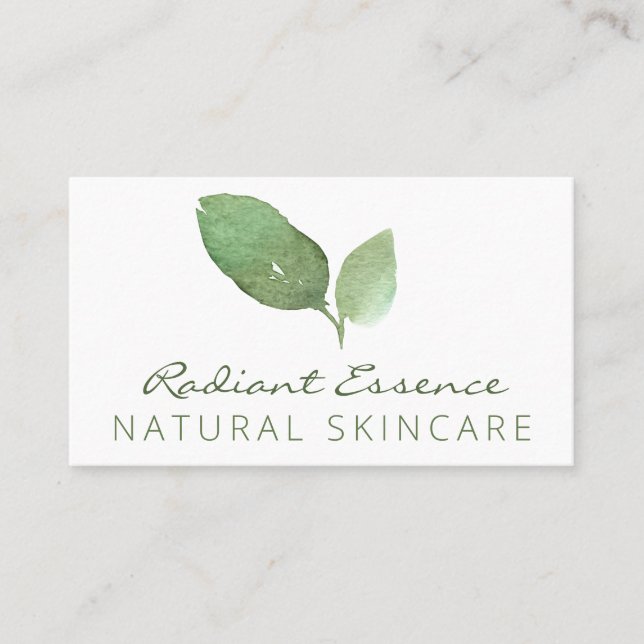 Natural Green Leaf Handmade Soap Scrub Body Butter Business Card (Front)