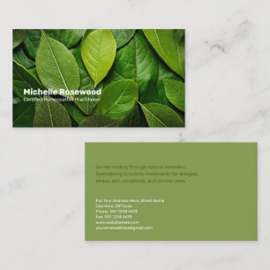 Natural Green Leaves Homeopaths Holistic Healing Business Card