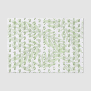 Natural Green Leaves with Monogram Tissue Paper